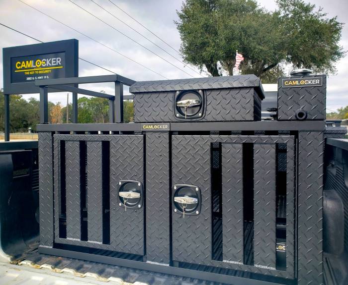 CamLocker - CamLocker DB48X44MBWTCR Base Slide in Dog Box 48x44x24 2 Bay MB Water Tank