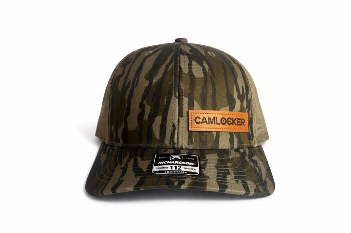 CamLocker - CamLocker Camo Hat with Leather Badge and Brown Mesh Back