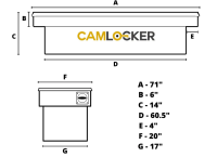 CamLocker - CamLocker S71RLGB 71in Crossover Truck Tool Box with Rail - Gloss Black - Image 2