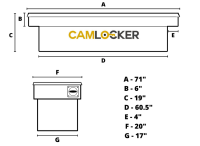 CamLocker - CamLocker KS71RLGB 71in Deep Crossover Truck Tool Box w/ Rail Gloss Black - Image 2