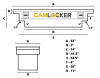 CamLocker - CamLocker S63LPFNRL 63in Xover LP Notched w/Rail - Image 2