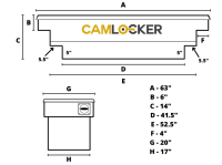 CamLocker - CamLocker S63FNRLMB 63in Xover Notched Matte Black w/Rail - Image 2