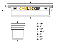 CamLocker - CamLocker S60LPRLMB 60in Crossover Truck Tool Box With Rail For Ford Maverick Matte Black - Image 2