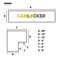 CamLocker - CamLocker SMB60RLGB 60in Side Mount Gloss Black w/Rail - Image 2