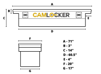 CamLocker - CamLocker SL71LPRLGB 71in Xover 14in Slim LP Gloss Black w/Rail - Image 2